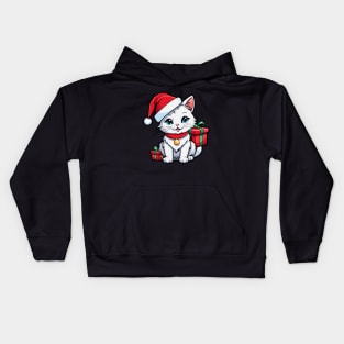 Cute santa cat Kids Hoodie